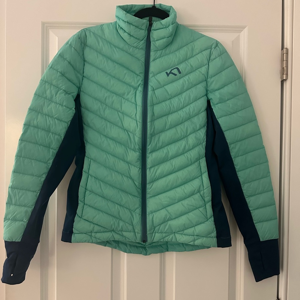 Kari Traa Women's Teal and Dark Blue Puffer Jacket